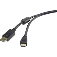 Renkforce RF-3301446 adaptador de cable de vídeo 3 m DisplayPort HDMI tipo A (Estándar) Negro