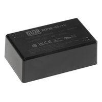 MEAN WELL MPM-45-15 power adapter/inverter Indoor 45 W Black