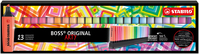 STABILO BOSS ORIGINAL, markeerstift, 23 stuks ARTY deskset, set met 9 neonkleuren + 14 pastelkleuren
