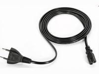 power cord euro 8 female, black, 2-pole