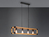 LED Balken Pendelleuchte 4 flammig Schwarz mit Holzbalken Breite 100cm