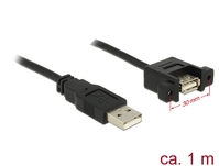 Delock Kabel USB 2.0 Typ-A Stecker > USB 2.0 Typ-A Buchse zum Einbau 1 m