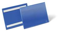 Durable Adhesive Ticket Holder Label Pouch Document Pockets - 50 Pack - A5 Blue