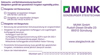 MUNK Günzburger Steigtechnik 019007 Kennzeichnungsschild für Steigschutzeinricht