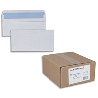 Boîte de 500 enveloppes Blanches 80g DL 110x220 mm autocollantes