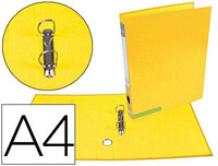 Carpeta de 2 Anillas 25 mm Mixtas Liderpapel A4 Forrado Color System con Ollado y Tarjetero Amarillo