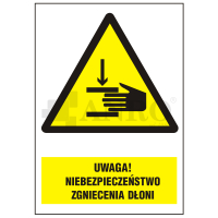 Uwaga! Niebezpieczeństwo zgniecenia dłoni