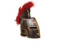 casque de romain argent avec plumeau rouge adulte iii