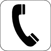 Piktogramm - Telefon, Schwarz, 30 x 30 cm, PVC-Folie, Selbstklebend, Weiß