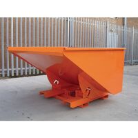 Four way entry forklift tipping skips