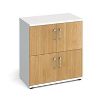 Office wooden storage lockers - next day delivery - 4 door, oak