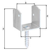 Flechtzaunhalter, U-Form, disp., Gesamthöhe 83 mm, Breite 38 mm