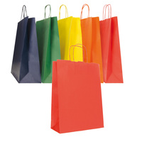 Shopper Twisted - maniglie cordino - 18 x 8 x 24 cm - carta biokraft - colori assortiti autunno/inverno - Mainetti Bags - conf. 25 pezzi