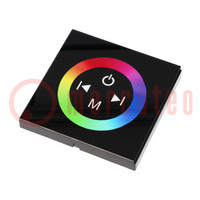 Commande LED; Ch: 3; TM-BOX; 12A; 86x86x36mm; noir
