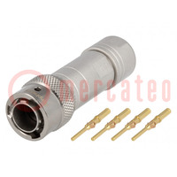 Connector: circular; plug; for cable; PIN: 4; male; crimped; RT360