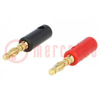 Connector: 4mm banana; gold-plated; plug; on cable