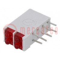 LED; in housing; red; 1.8mm; No.of diodes: 4; 10mA; 38°; 2V; 13mcd