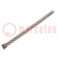 Rope; acid resistant steel A4; Ørope: 6mm; L: 50m; 638kg