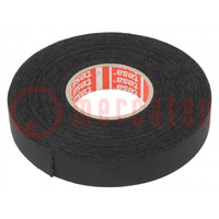 Tape: textile; W: 15mm; L: 25m; Thk: 260um; Automotive; rubber; black