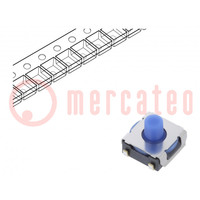 Microcommutatore TACT; SPST-NO; Pos: 2; 0,05A/24VDC; SMT; assente