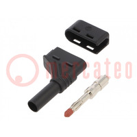 Connector: 4mm banana; plug; 24A; 60VDC; black; gold-plated