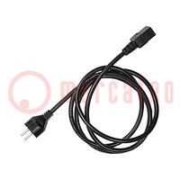 Mains cable; Plug: EU; IEC C19 female