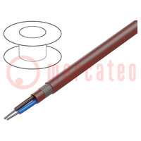 Cable; SiHF-C-Si; 2x0,5mm2; Cu; cuerda; silicona; marrón-rojo