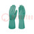 Guantes protectores; Medida: 8; verde; algodón,nitril