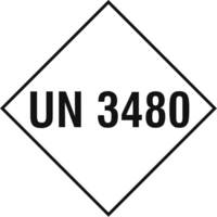 UN 3480, Größe (BxH): 10,0 x 10,0 cm, selbstklebende PE-Folie 500 Stk/Rolle