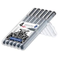 Staedtler pigment liner 308 fijnschrijver Zwart 6 stuk(s)