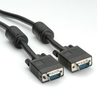 ROLINE High Quality Cable with Ferrite + DDC, HD15 M - HD15 M, 6 m VGA kábel VGA (D-Sub) Fekete