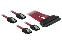 DeLOCK Cable SAS 32pin > 4x SATA metal (SFF 8484 - 4x SATA) 50cm SATA-Kabel 0,5 m Rot