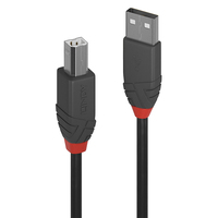 Lindy 36677 kabel USB 10 m USB 2.0 USB A USB B Czarny, Szary, Czerwony