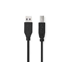 Nedis CCGB61100BK20 cable USB 2 m USB 3.2 Gen 1 (3.1 Gen 1) USB A USB B Negro