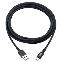 Tripp Lite Heavy-Duty USB-A to USB-C Cable - M/M, USB 2.0, UHMWPE and Aramid Fibers, Grey, 3.05 m