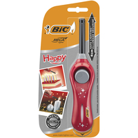 BIC Happy Flamenküchenfeuerzeug Piezo Rot