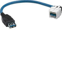 Hager GMKUSB3A USB-kabel 0,2 m USB 3.2 Gen 1 (3.1 Gen 1) USB A Grijs, Wit