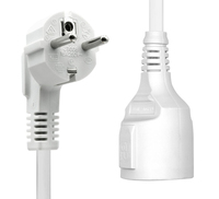 ProXtend Angled Type F (Schuko) Male to Female Power Extension Cord White 2m