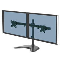 Fellowes Seasa Dual Monitor Arm - Freestanding Monitor Mount for 8KG 27 inch Screens - Ergonomic Adjustable Monitor Arm - Tilt 45° Pan 120° Rotation 360°, VESA 75 x 75/100 x 100...