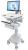 Ergotron SV44-1211-C multimedia cart/stand Aluminium, Grey, White Flat panel
