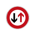 Pedestrian zone Give way to oncoming traffic