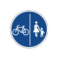 Regulatory signs Route comprising a separated track and path for cycles and pedestrians