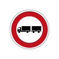 Regulatory signs Vehicles over 3.5t with trailers prohibited