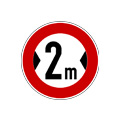 Vehicles exceeding width indicated prohibited
