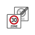 Regulatory signs Speed limit zone