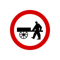 Znak drogowy zakazu Zakaz wjazdu wózków ręcznych