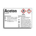 Hazardous substance labels Acetone according to GHS