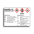 Hazardous substance labels heating oil EL according to GHS