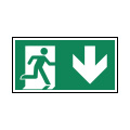 Emergency exit arrow down sign