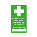 Inspection sticker, First aid